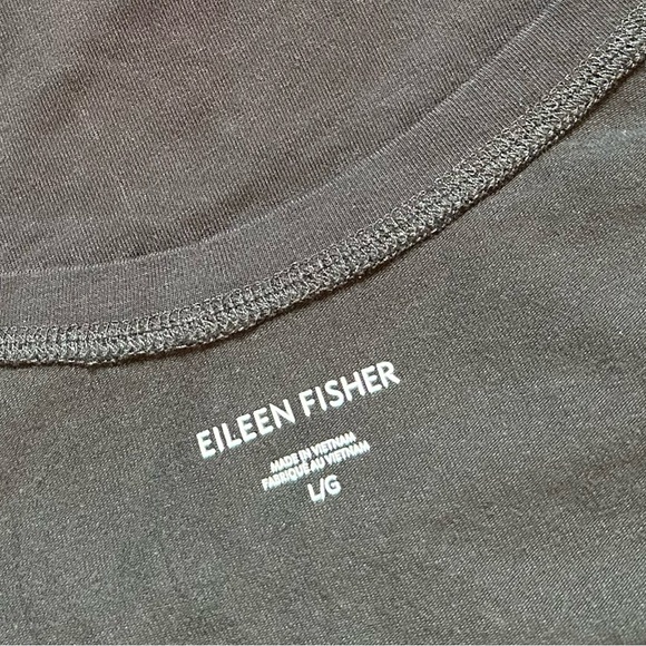 EILEEN FISHER Traceable Cotton Jersey Scoop Neck Tank in Black - Picture 6 of 8